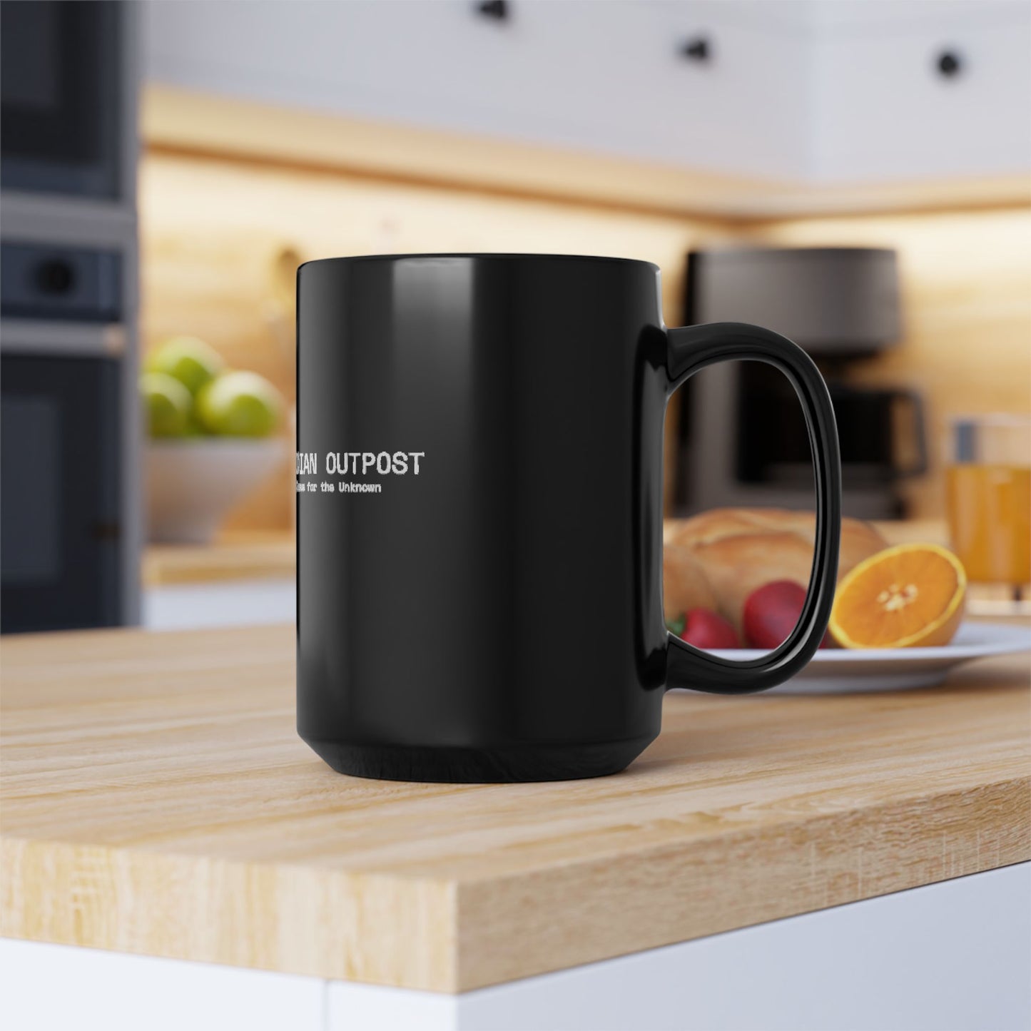 Logistics Division Meridian Outpost Black Mug – Sci‑Fi Explorer Logo Coffee Cup (11oz/15oz)